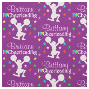 PRETTY PERSONALIZED PURPLE CHEERLEADING FABRIC