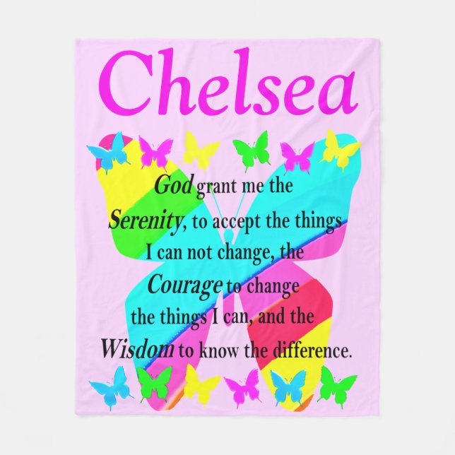 PRETTY PERSONALIZED SERENITY PRAYER FLEECE BLANKET (Front)