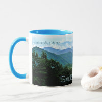 Pretty Personalized Smoky Mountains Blue Green Mug
