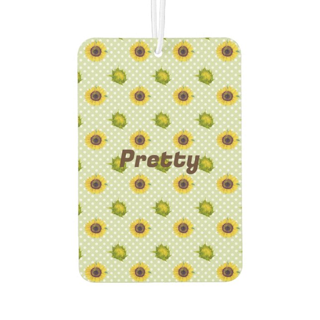 Pretty personalized text retro pattern air freshener (Back)