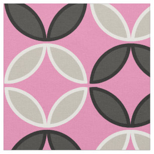 Pretty petal pattern in pink black and white fabric