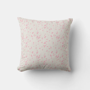 Pretty Petals on Stripes Throw Pillow