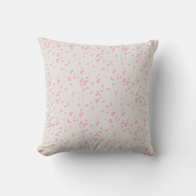 Pretty Petals on Stripes Throw Pillow (Front)