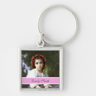 pretty photo keychain, lovely pink keychain
