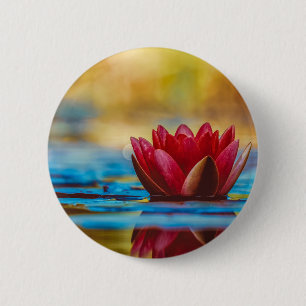 Pretty Photo of a Lotus Flower in a Pond 2 Inch Round Button