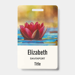 Pretty Photo of a Lotus Flower in a Pond Badge