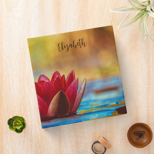 Pretty Photo of a Lotus Flower in a Pond Binder (In Situ)