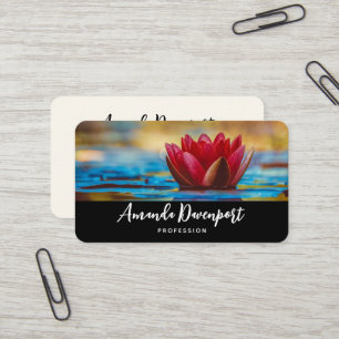 Pretty Photo of a Lotus Flower in a Pond Business Card