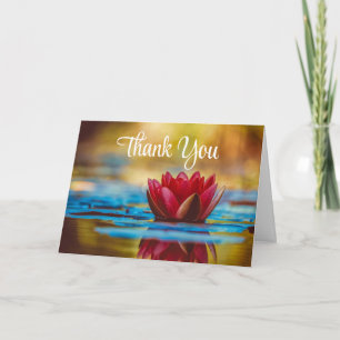 Pretty Photo of a Lotus Flower in a Pond Thank You Card