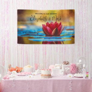 Pretty Photo of a Lotus Flower in a Pond Wedding Banner
