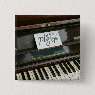 Pretty Piano 2 Inch Square Button