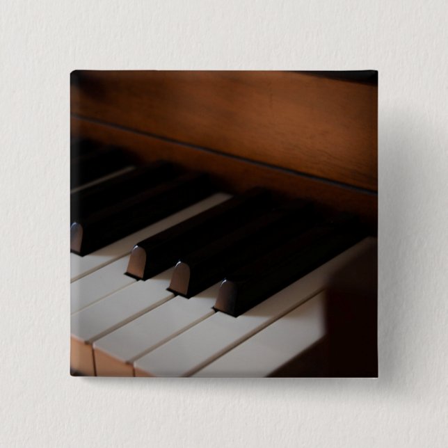 Pretty Piano 2 Inch Square Button (Front)
