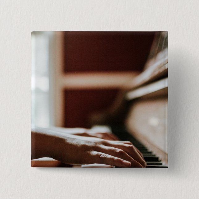 Pretty Piano Artwork 2 Inch Square Button (Front)