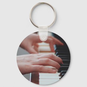 Pretty Piano Design Keychain