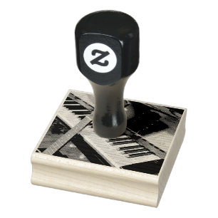 Pretty Piano Design Rubber Stamp