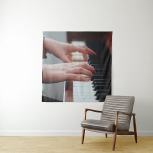 Pretty Piano Design Tapestry