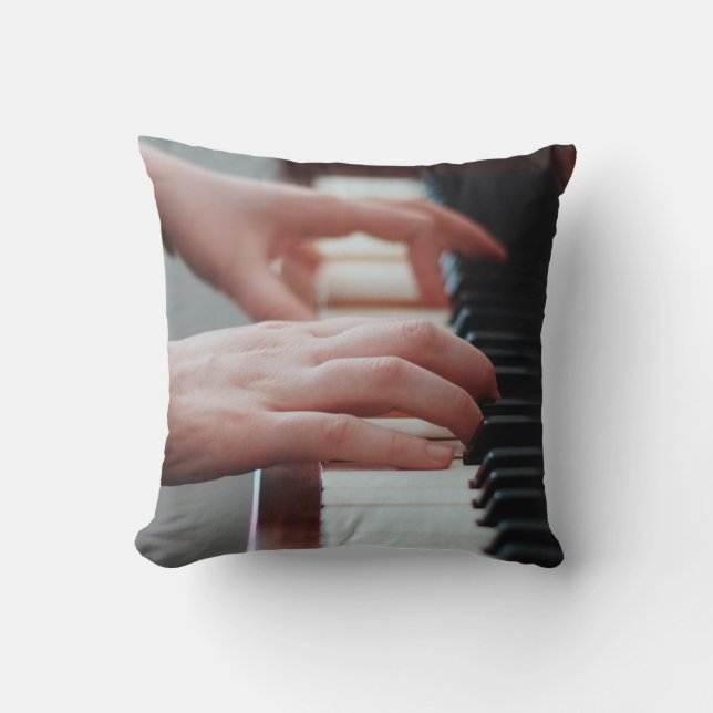 Pretty Piano Design Throw Pillow (Front)