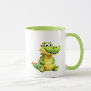 Pretty picture of a funny stuffed crocodile. mug