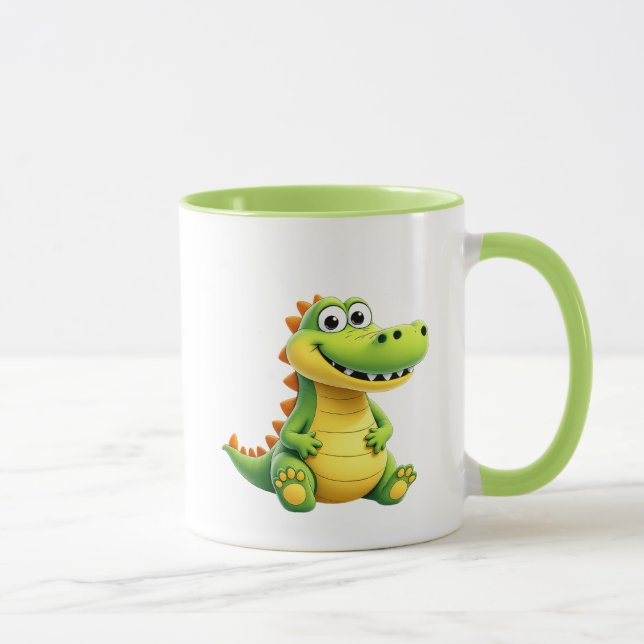 Pretty picture of a funny stuffed crocodile. mug (Right)