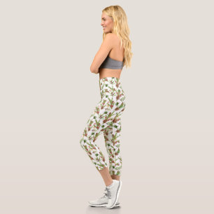 Pretty Pine Cones and Cuttings Botanical Capri Leggings