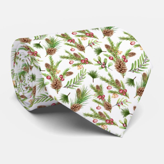 Pretty Pine Cones and Cuttings Botanical Tie (Rolled)