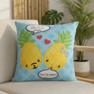 Pretty Pineapple Tropical Pina Colada Romantic Throw Pillow