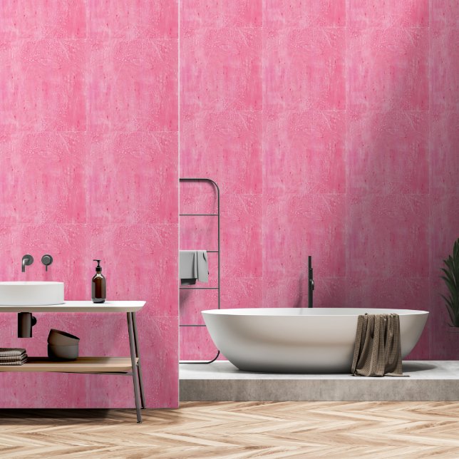 Pretty Pink Abstract Pattern Wall Paper (Bathroom)