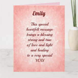 Pretty Pink Add Name Get Well Card