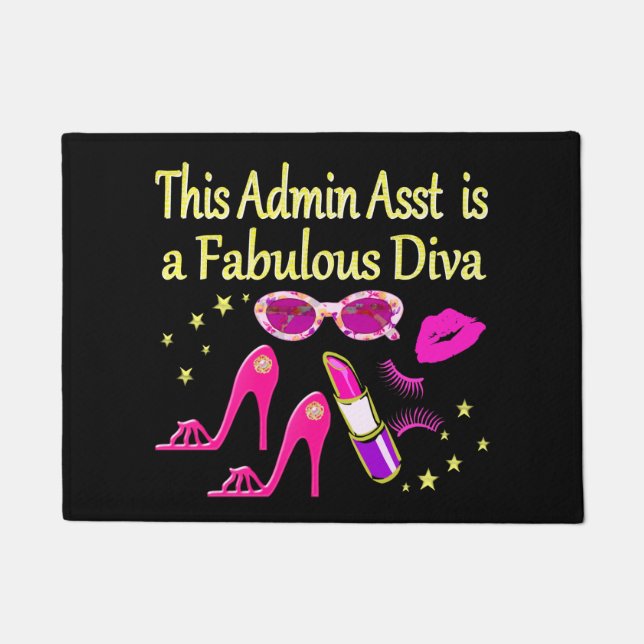 PRETTY PINK ADMIN ASST DIVA DESIGN DOORMAT (Front)