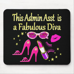 PRETTY PINK ADMIN ASST DIVA DESIGN MOUSE PAD