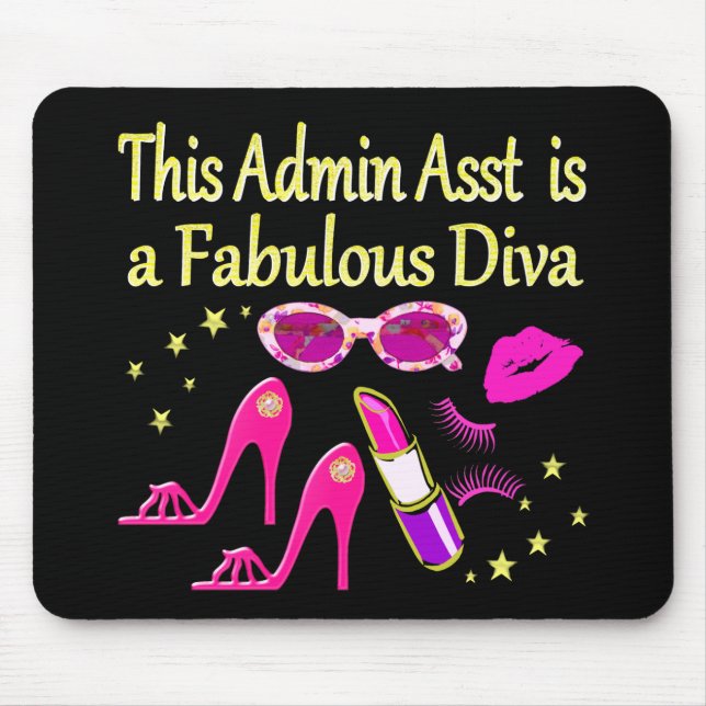 PRETTY PINK ADMIN ASST DIVA DESIGN MOUSE PAD (Front)