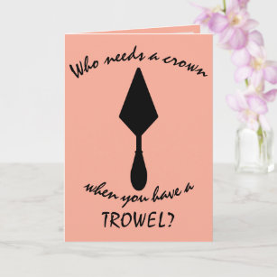 Pretty Pink and Black Archaeologist Trowel Card