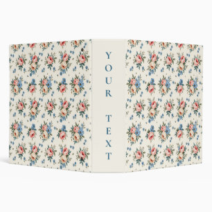 Pretty Pink and Blue Floral Binder