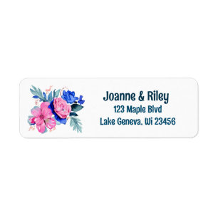 Pretty Pink and Blue Flowers Personalized