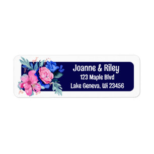 Pretty Pink and Blue Flowers Personalized