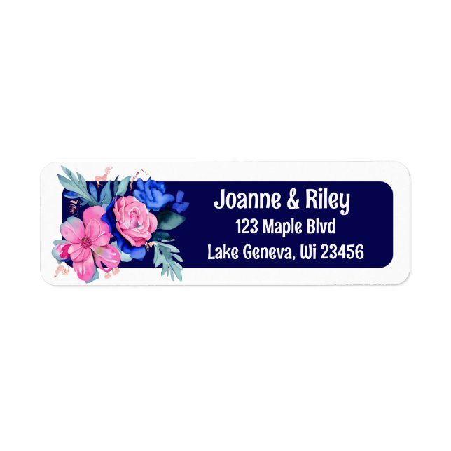 Pretty Pink and Blue Flowers Personalized (Front)