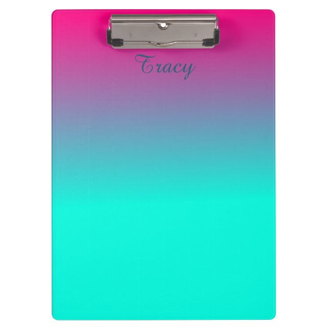 Pretty Pink and Blue Ombre Colour Clipboard (Front)