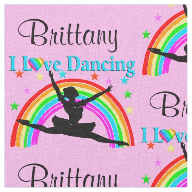 PRETTY PINK AND BLUE PERSONALIZED BALLERINA FABRIC (Close Up)