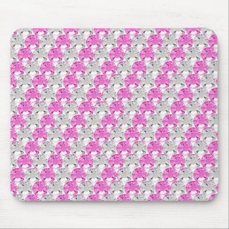Pretty Pink and Clear Rhinestone Stripe Design Mouse Pad