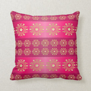 Pretty Pink and Gold Pattern Pillow