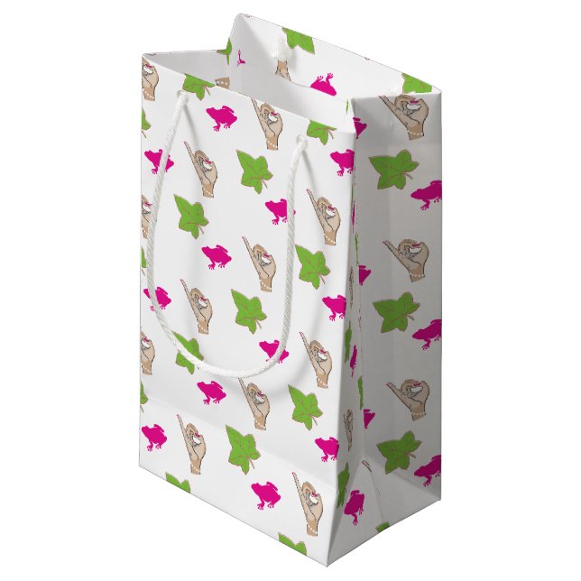 Pretty pink and green Celebrations Small Gift Bag (Front Angled)
