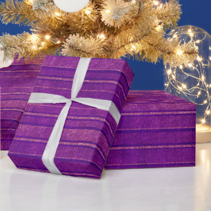 Pretty Pink and Purple Distressed Stripes Wrapping Paper