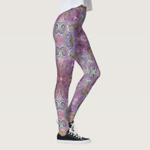 Pretty Pink and Purple Pattern Design Leggings