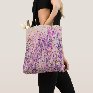 Pretty Pink and Purple Wildflower Art Tote Bag