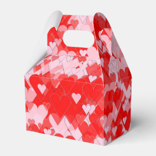 Pretty Pink and Red Hearts Favor Box