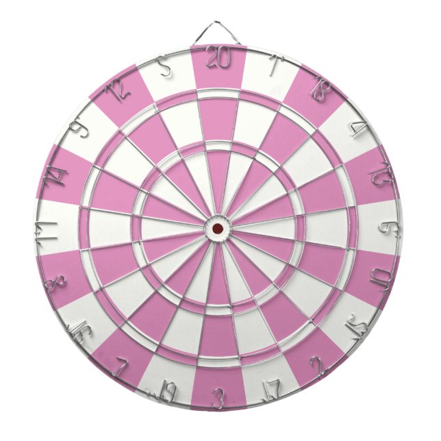 Pretty Pink And White Dartboard (Front)