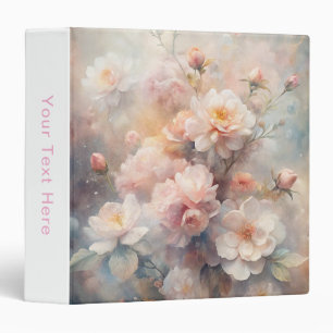 Pretty Pink and White Flowers  Binder