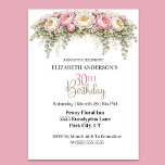 Pretty Pink and White Peony 30th Birthday Invitation<br><div class="desc">Celebrate a beautiful milestone with this elegant floral 30th birthday party invitation featuring a soft, romantic design inspired by blooming peonies and delicate greenery. Perfect for a stylish and sophisticated birthday celebration, this feminine invitation creates a warm and inviting atmosphere for friends and family to gather and celebrate a special...</div>