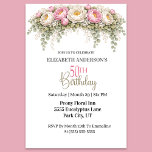 Pretty Pink and White Peony 50th Birthday Invitation<br><div class="desc">Celebrate a milestone birthday with timeless elegance using this beautiful 50th birthday invitation featuring soft pink and ivory peonies with delicate eucalyptus greenery. The graceful floral arrangement creates a sophisticated and feminine design that is perfect for honoring a special woman turning fifty. With its romantic botanical style and classic typography,...</div>