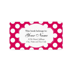 Pretty Pink and White Polka Dots Pattern Label